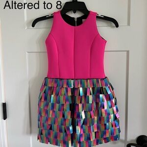 Vibrant Pink and Iridescent Fringe Zoe Dress